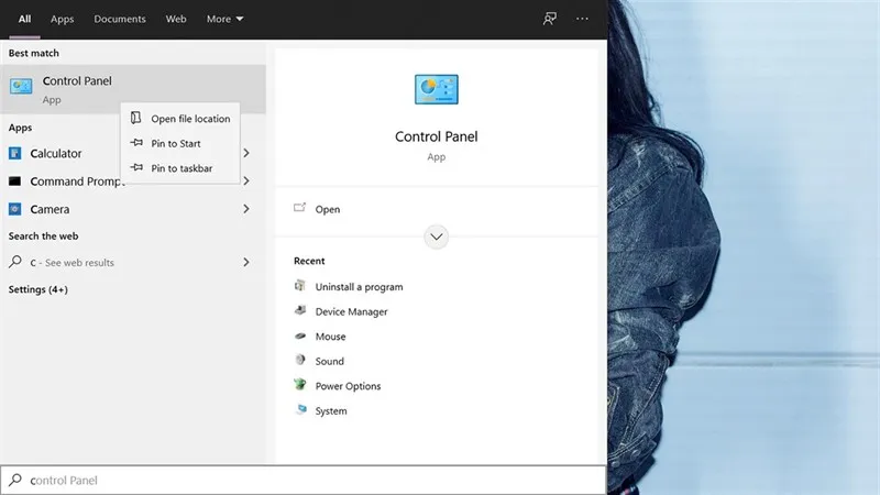 Ghim Control Panel vào Taskbar