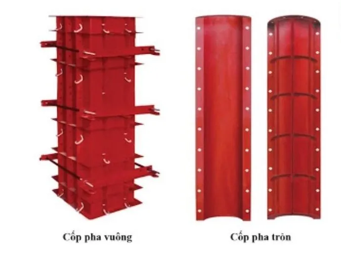 Cốp pha vuông và cốp pha cột tròn