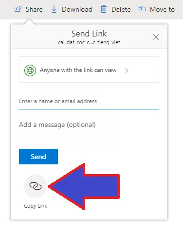 Sao Chép Liên Kết Chia Sẻ OneDrive Sau Khi Cấu Hình Quyền Truy Cập Trên Máy Tính