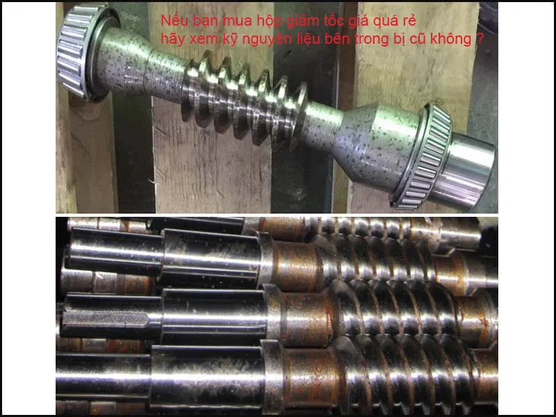 Cốt của hộp số giảm tốc trục vít bánh vít từ một hãng khác có chất lượng kém hơn