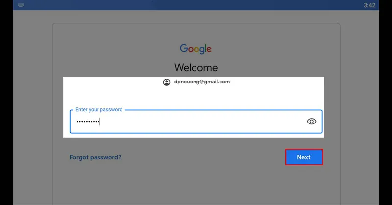 Nhập thông tin đăng nhập Google Play để cài đặt Snapchat trên máy tính