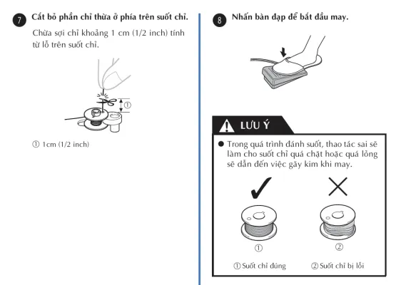 Quy trình đánh suốt chỉ trên máy may Brother AS2730s, GS2700 đúng cách