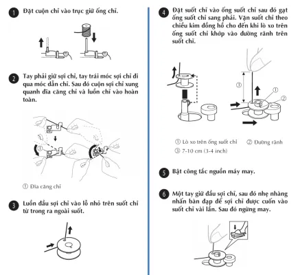 Hướng dẫn cách lắp máy may Brother chi tiết để đánh suốt chỉ