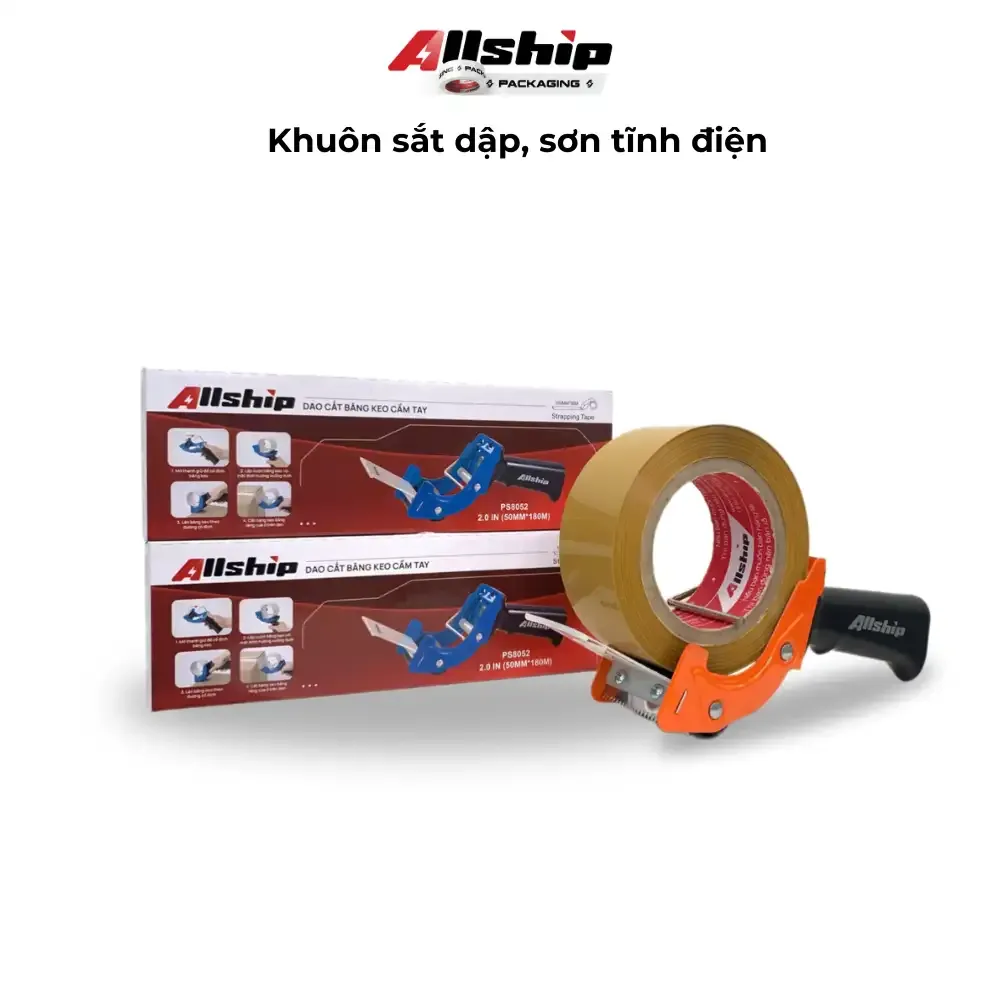Hình ảnh một dụng cụ cắt băng keo Allship nằm trên mặt phẳng