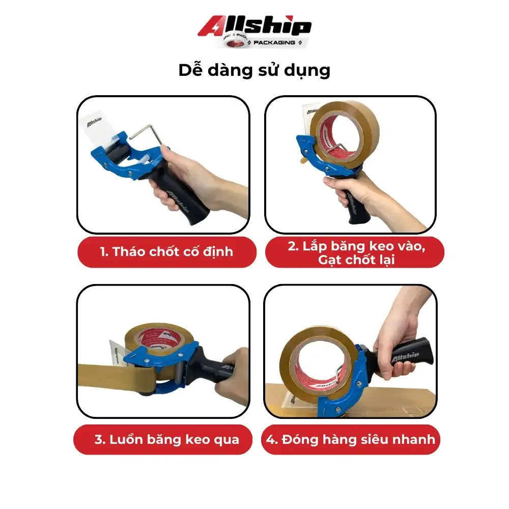 Hình ảnh người dùng đang thực hiện cách lắp máy cắt băng dính