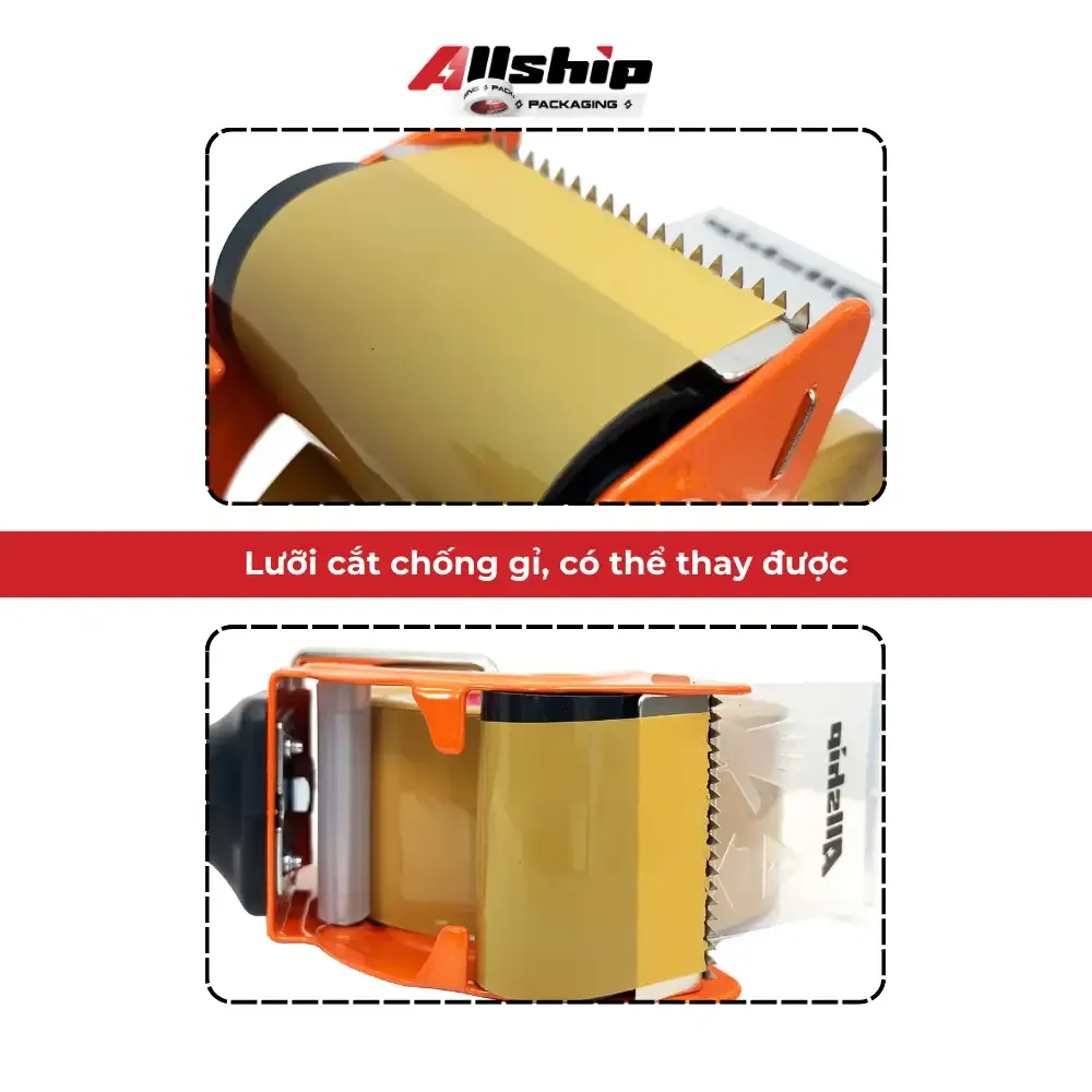 Hình ảnh một cuộn băng dính được lắp vào dụng cụ cắt