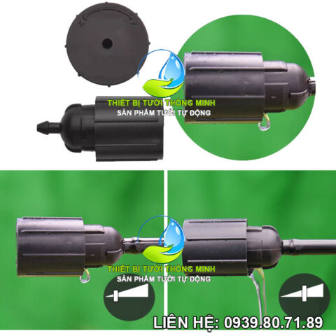 Béc tưới nhỏ giọt điều chỉnh lưu lượng từ 0-30 lít/giờ