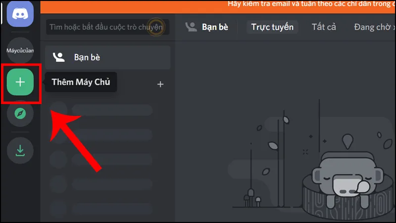 Nút thêm máy chủ trên Discord