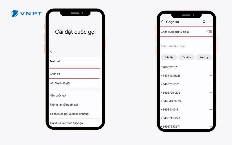 Kiểm tra danh sách chặn cuộc gọi trên điện thoại Mobell sau khi tắt chế độ máy bay