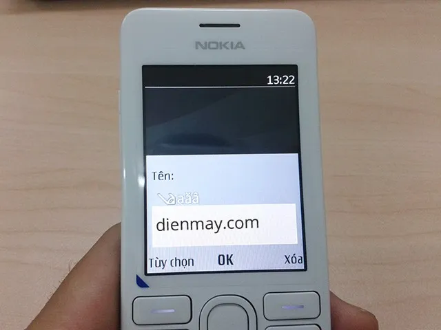 Nhập tên và lưu danh bạ trên Nokoa 206