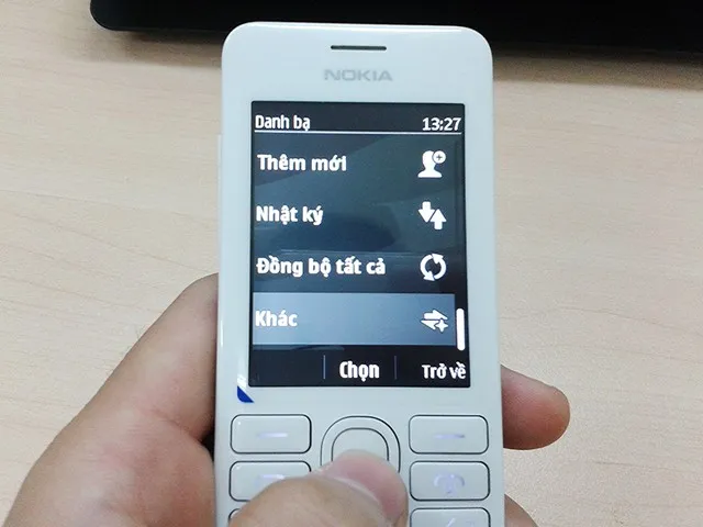 Chọn tùy chọn khác trong danh bạ Nokoa 206