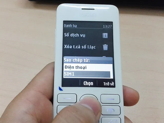 Sao chép từ SIM vào điện thoại Nokoa 206