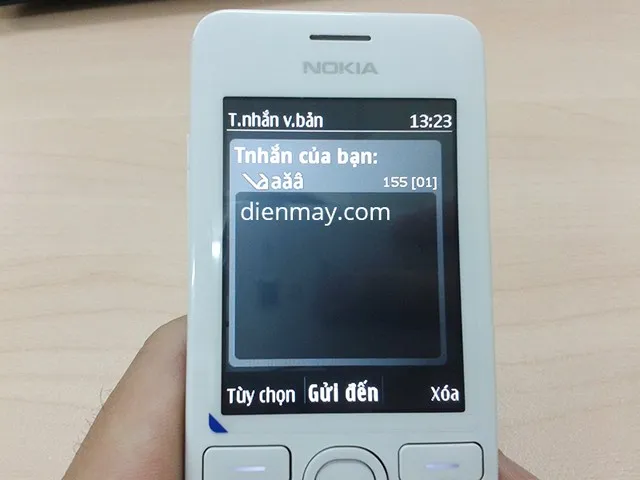 Chọn gửi đến khi soạn xong tin nhắn trên Nokoa 206