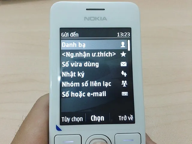 Các tùy chọn số gửi đến khi nhắn tin trên Nokoa 206