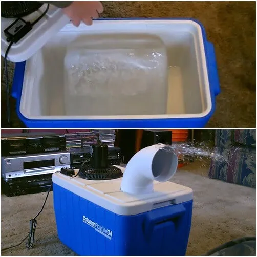 Điều hòa máy lạnh tự chế bằng thùng xốp, quạt và nước đá