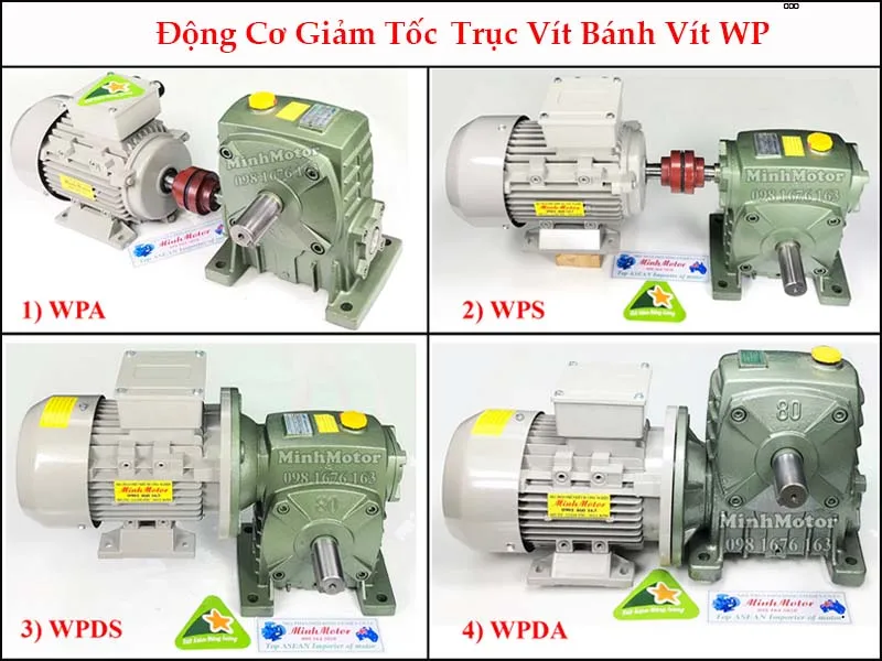 Động cơ giảm tốc trục vít bánh bích WP với thiết kế chắc chắn