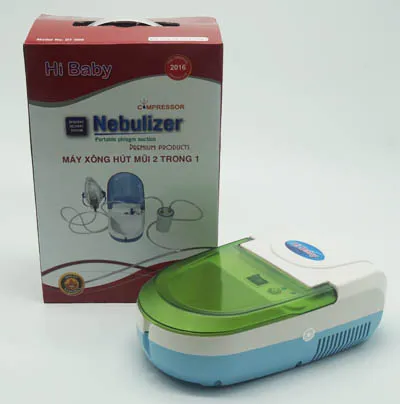 Toàn cảnh máy hút mũi Hi Baby Dotha màu xanh trắng gọn nhẹ tại nhà