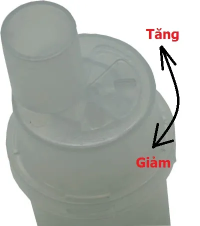 Van điều tiết lưu lượng khí giúp điều chỉnh tốc độ xông của máy Hi Baby