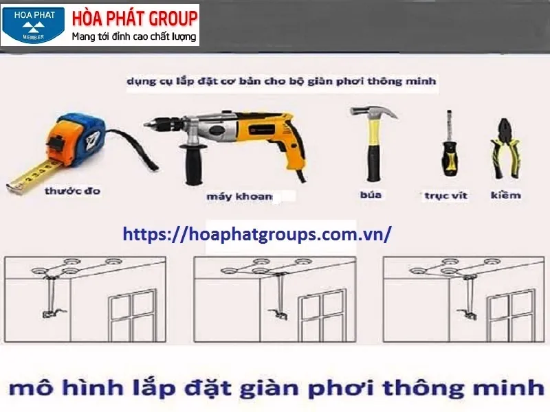 Dụng cụ lắp đặt giàn phơi thông minh chuyên nghiệp