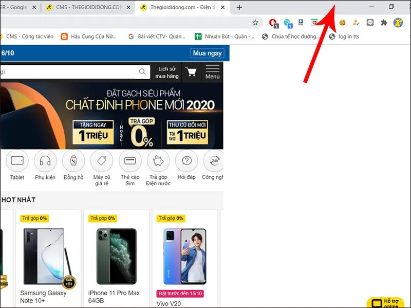 Thao tác kéo cửa sổ về góc màn hình để tự động thu nhỏ và tạo không gian cho các cửa sổ khác, áp dụng khi mở nhiều màn hình