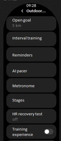 Lựa chọn chế độ chạy ngoài trời trên đồng hồ thông minh Xiaomi