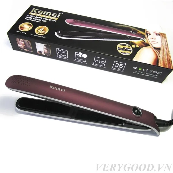 Máy duỗi tóc Kemei 2203 hỗ trợ làm thẳng và tạo kiểu tóc suôn mượt, bóng khỏe.