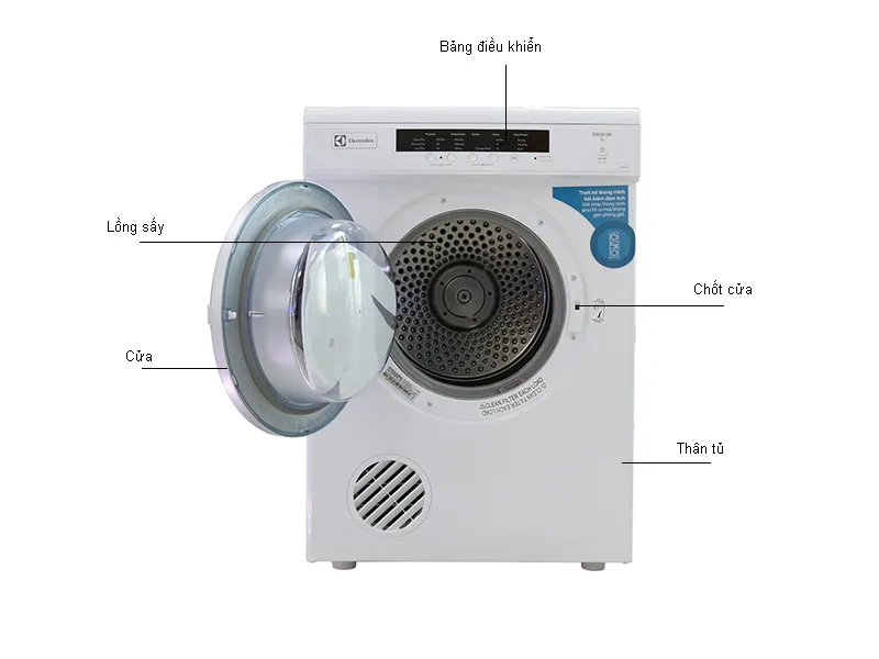 Bảng điều khiển và các tính năng chính của máy sấy quần áo Electrolux EDV7051, hướng dẫn sử dụng hiệu quả