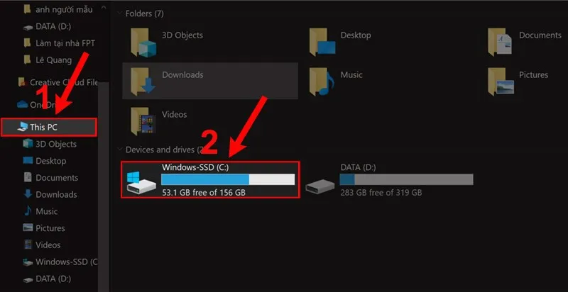 Truy cập ổ đĩa C để tìm phần mềm vẽ Paint