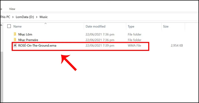 Cửa sổ chọn file WMA để thực hiện thao tác chuyển đổi