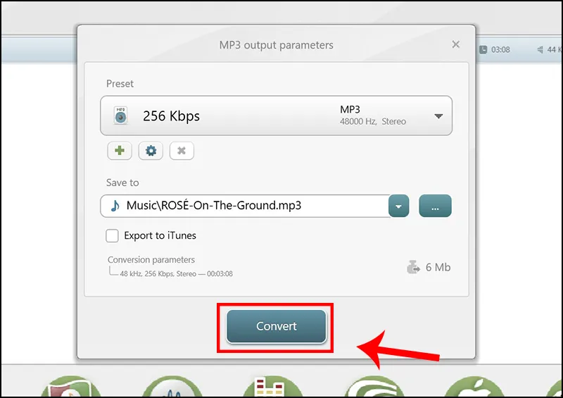 Nút Convert để bắt đầu quá trình đổi đuôi file WMA
