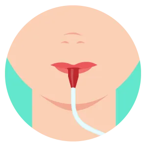 Đặt ống hút máy hút mũi Nosefrida nhẹ nhàng vào lỗ mũi bé