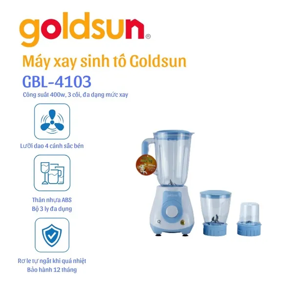 Máy xay sinh tố Goldsun GBL-4103 với nút điều chỉnh tốc độ