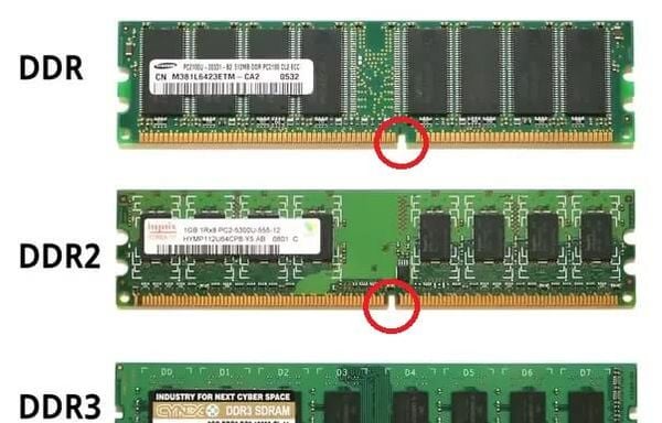 Chi tiết chốt khóa và rãnh khuyết của khe cắm RAM đảm bảo thứ tự lắp các thanh RAM đúng