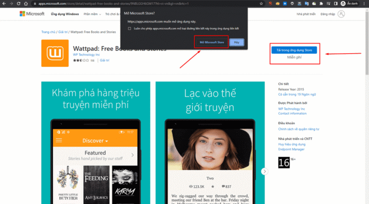 Hướng dẫn tải Wattpad về máy tính qua Microsoft Store