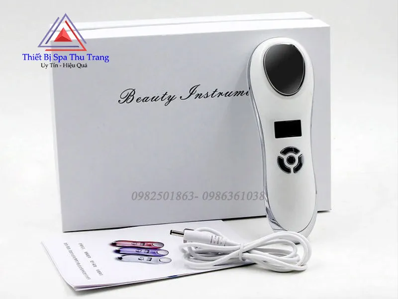 Hướng dẫn các chế độ nóng lạnh trên máy điện di, minh họa cách sử dụng máy điện di nóng lạnh hiệu quả cho da mặt.