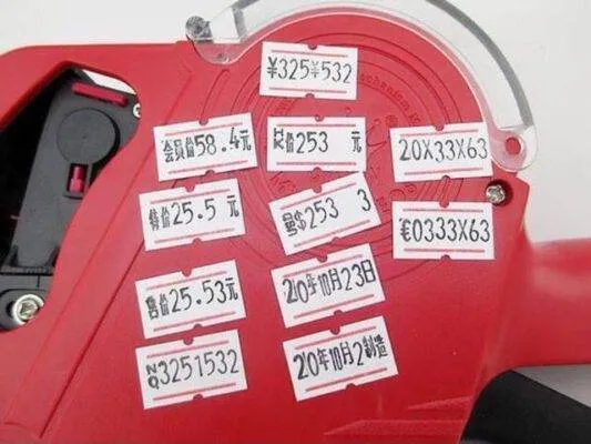 Cuộn tem dán giá chất lượng cao dùng cho máy bấm giá