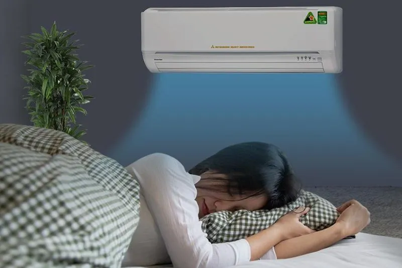 gió máy lạnh thổi trực tiếp vào người