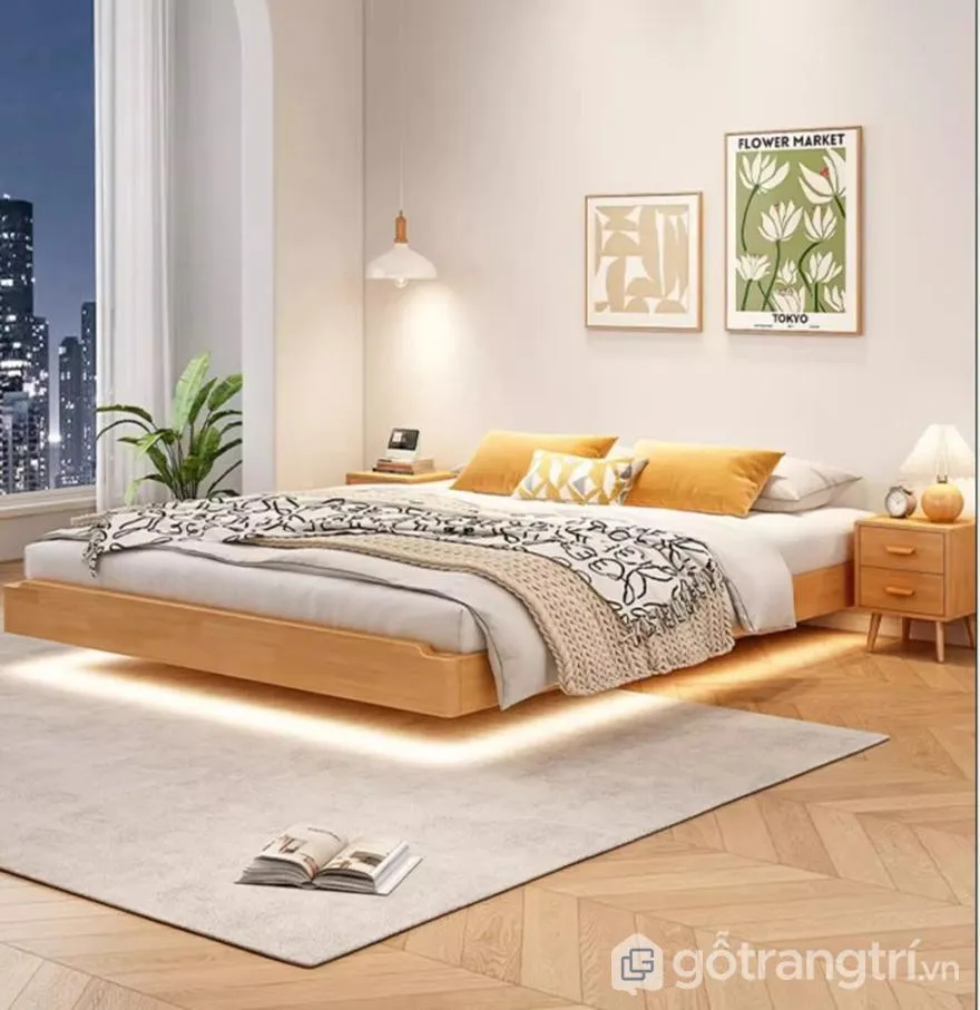 Giường tự lắp ghép dạng bay tạo cảm giác độc đáo, hiện đại