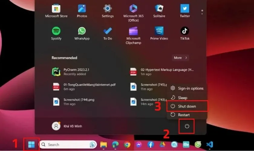 Khởi động lại máy tính khi Win 11 không nhận tai nghe