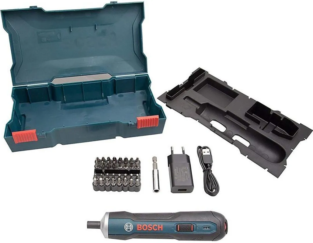 Bộ vặn vít dùng pin Bosch Go KIT với thiết kế nhỏ gọn và bộ mũi vít đa năng 33 chi tiết
