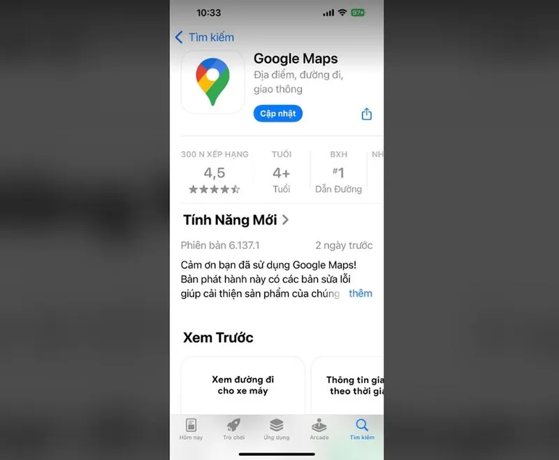 Giao diện Google Play Store hiển thị ứng dụng Google Maps, minh họa cách tải và cài đặt Google Maps để sử dụng cho xe máy.