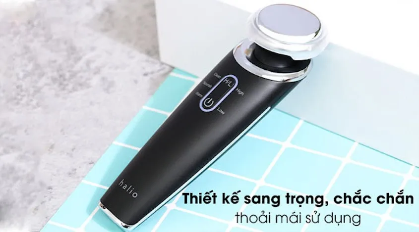 Máy massage đẩy tinh chất Halio Black với chế độ Warm