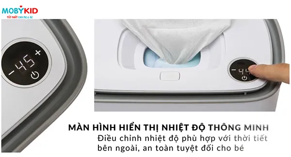 Đặt gói khăn ướt vào máy làm ấm Moaz BéBé đúng cách