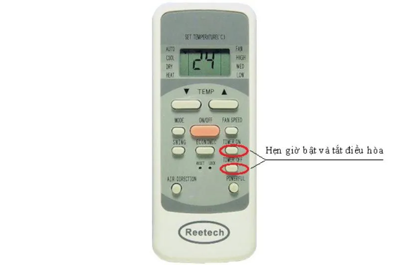 hẹn giờ máy lạnh reetech