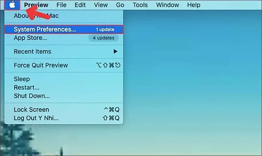 Mở System Preferences để cài chế độ tự tắt máy tính trên MacBook