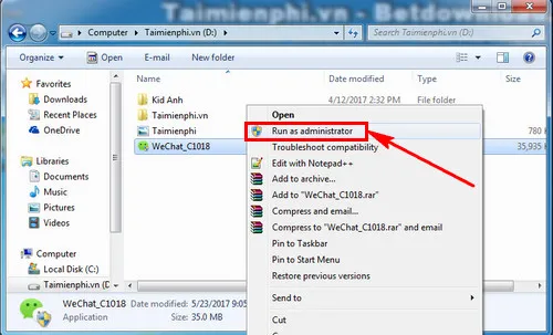 Giao diện trang tải xuống WeChat, hướng dẫn cách cài đặt ứng dụng trên máy tính.
