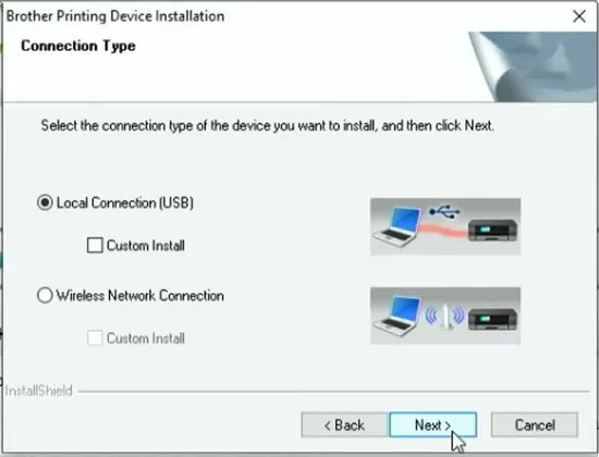 Đồng ý với các điều khoản để tiếp tục cài đặt driver Brother MFC 7360