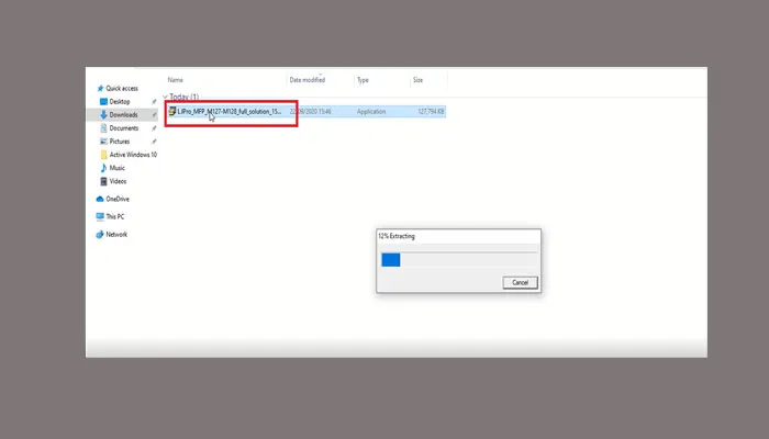 Nhấp đúp chuột để giải nén và cài đặt driver HP M127fn