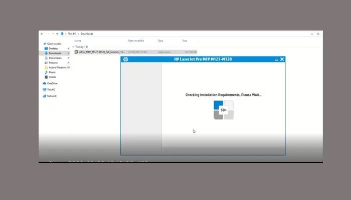 Đợi quá trình cài đặt driver cho máy in HP M127fn diễn ra