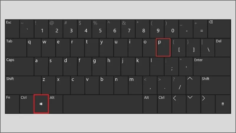 Nhấn Windows + P trên bàn phím để mở Menu Project (Máy chiếu)